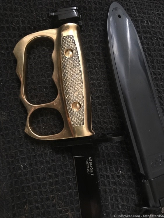 M-7 Bayonet Knuckle Duster solid Brass Grips Custom-S&W M&P Model -img-7