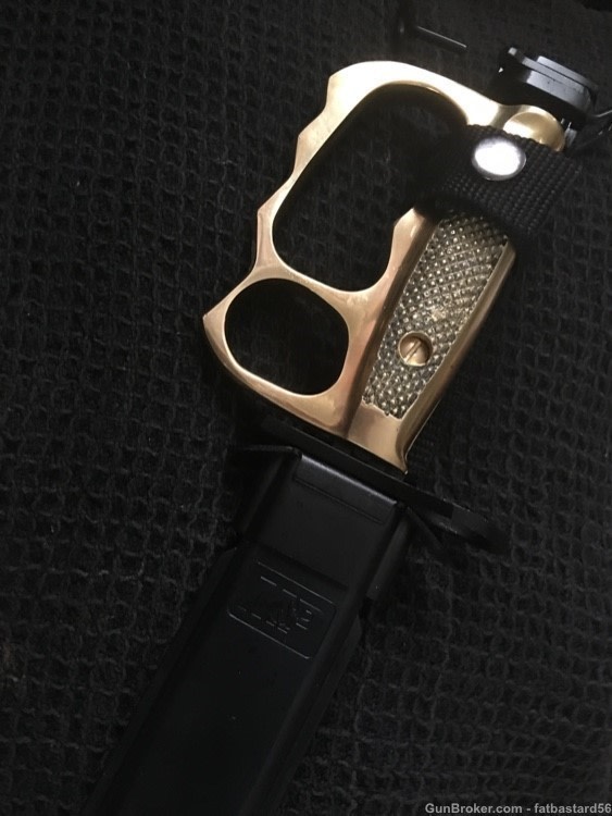 M-7 Bayonet Knuckle Duster solid Brass Grips Custom-S&W M&P Model -img-9