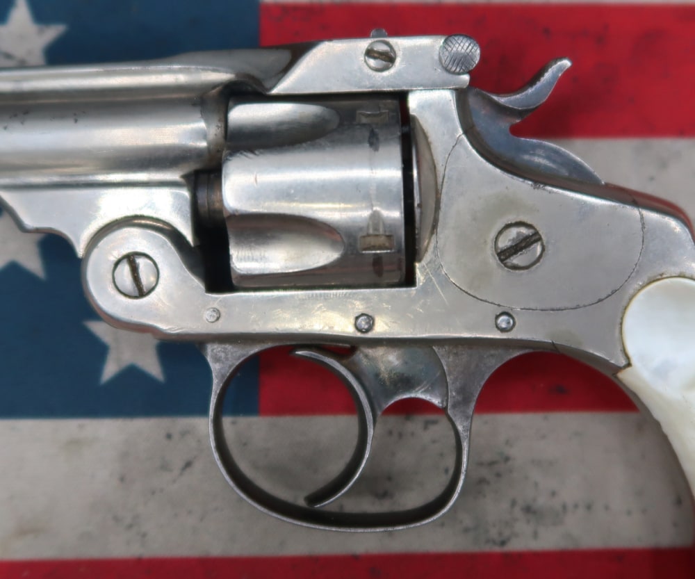 Vintage Smith & Wesson .32 Double Action Fourth Model Revolver Pearl Grips-img-7