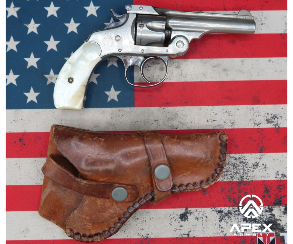 Vintage Smith & Wesson .32 Double Action Fourth Model Revolver Pearl Grips-img-0