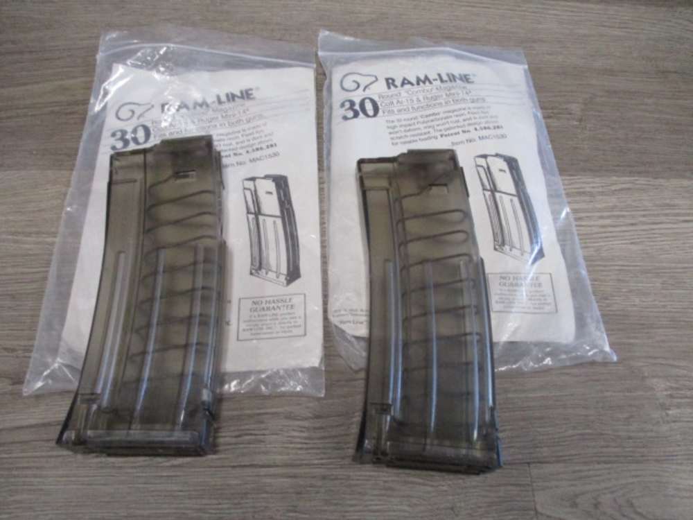 2 RAM-LINE 30rd Mags FITS AR15 AR180 Mini14 AR-15 AR-180 Mini-14 5.56 223 -img-0
