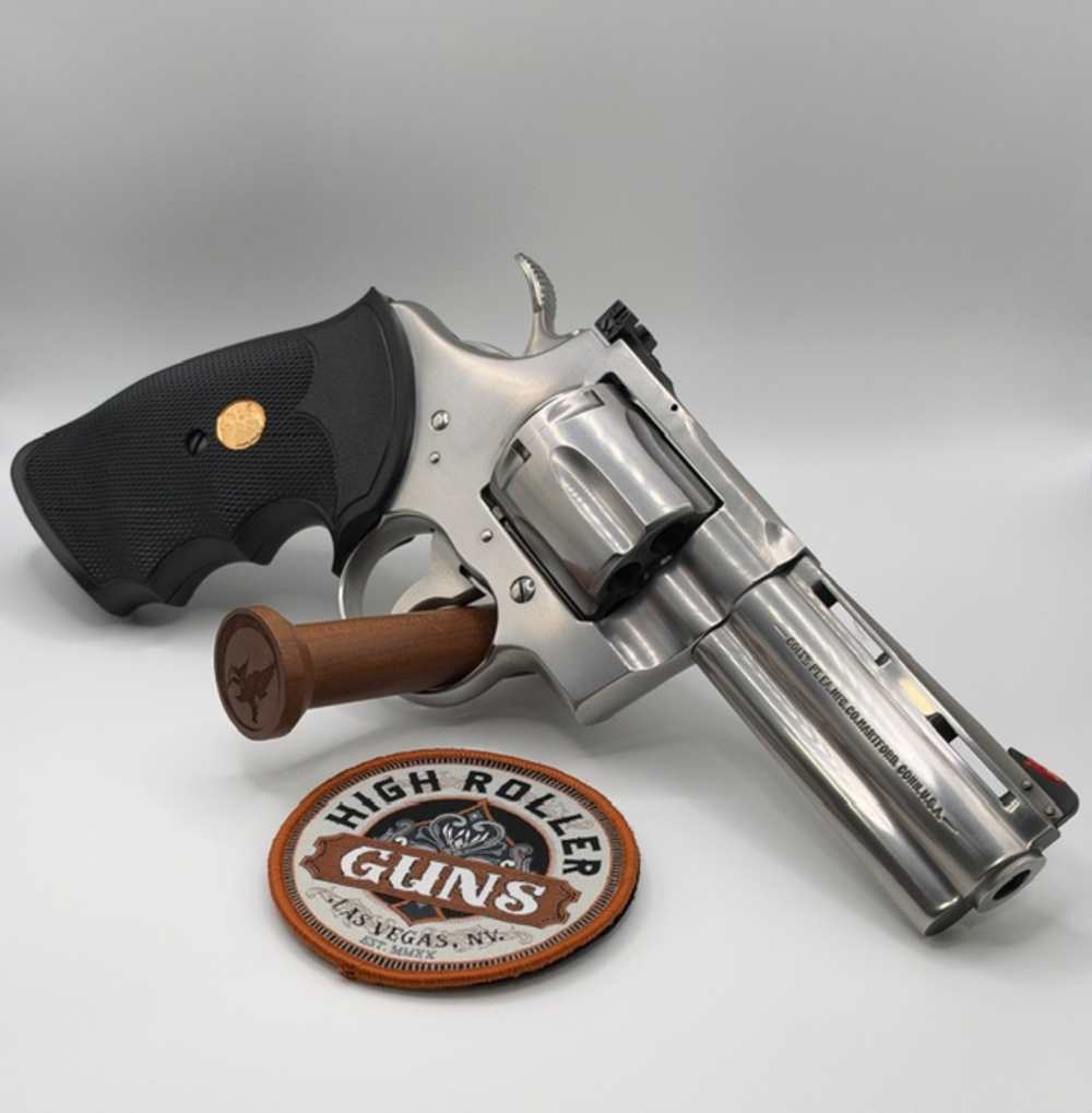 95% 1987 Colt Python Stainless 4" 357 Mag, Pachmeyer Grips, Original Box -img-1