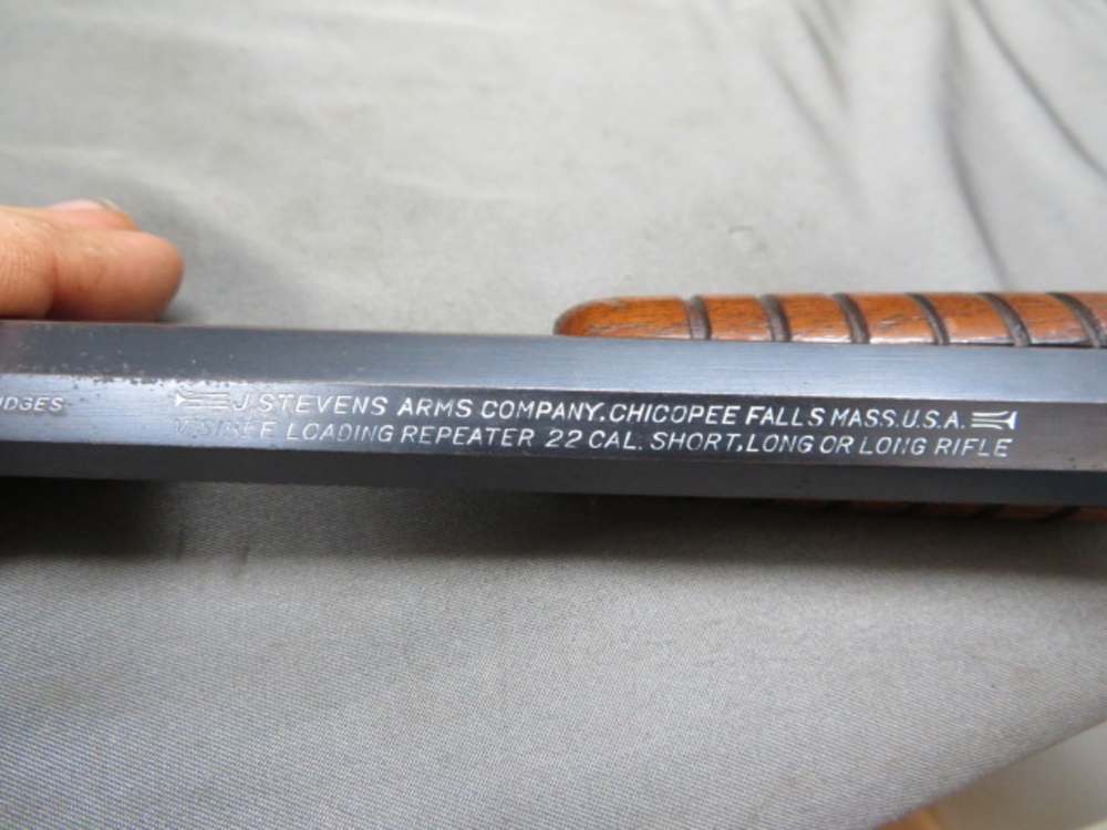 STEVENS VISIBLE LOADING REPEATER .22 PUMP ACTION RIFLE-NICE-img-6
