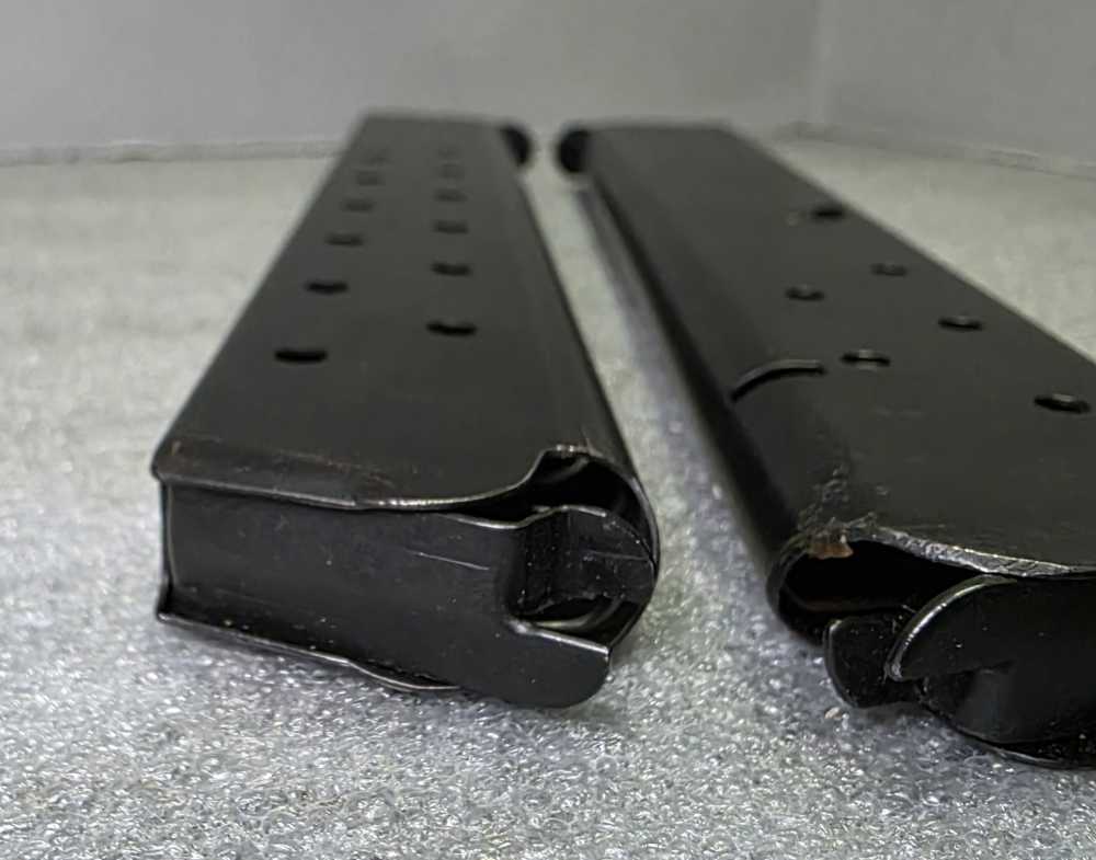 Pair Colt 1911 45 ACP 15 Round Extended Magazines. One OEM, One Unbranded -img-8