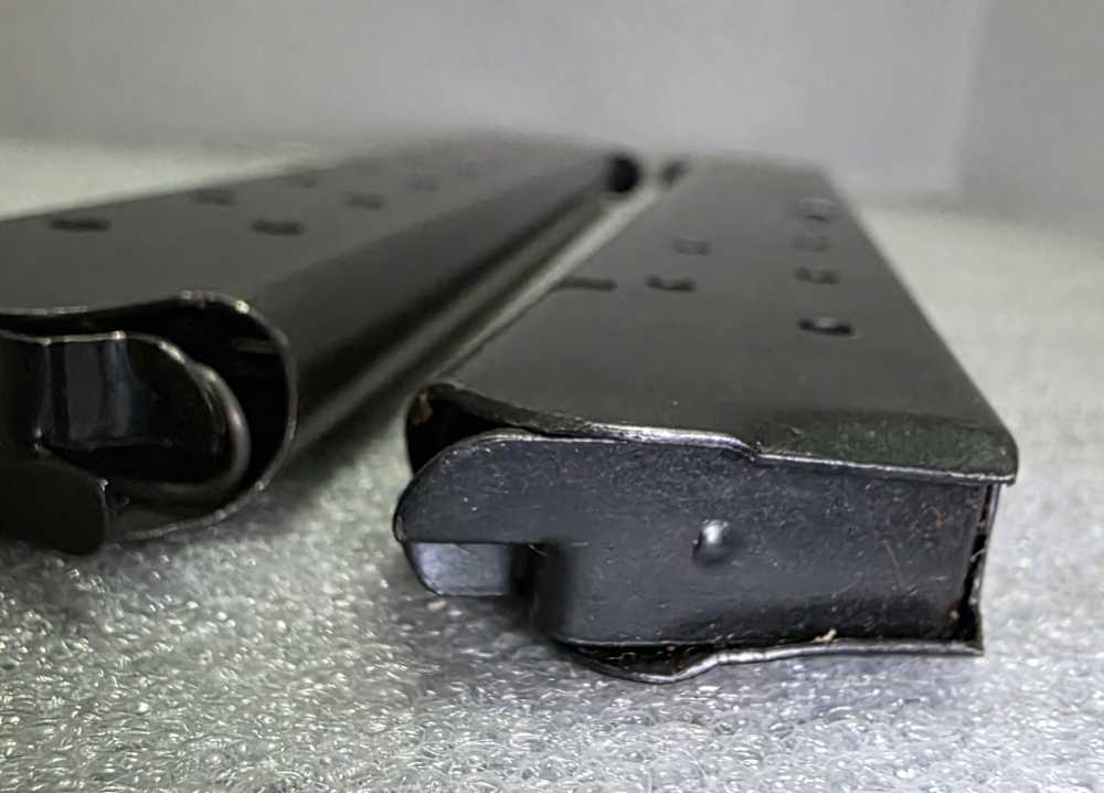 Pair Colt 1911 45 ACP 15 Round Extended Magazines. One OEM, One Unbranded -img-7