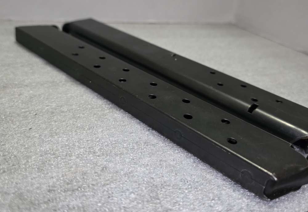 Pair Colt 1911 45 ACP 15 Round Extended Magazines. One OEM, One Unbranded -img-10