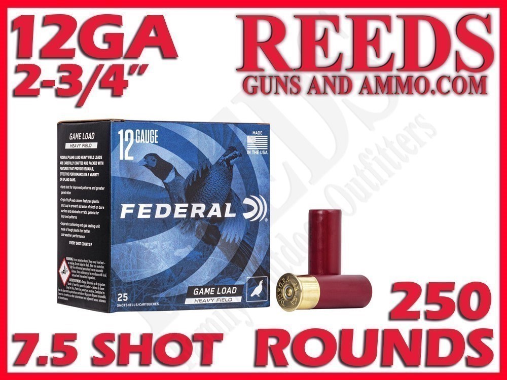 Federal Upland Game Load Heavy Field 12 Ga 1-1/4oz 7.5 Shot 2-3/4in H12575-img-0