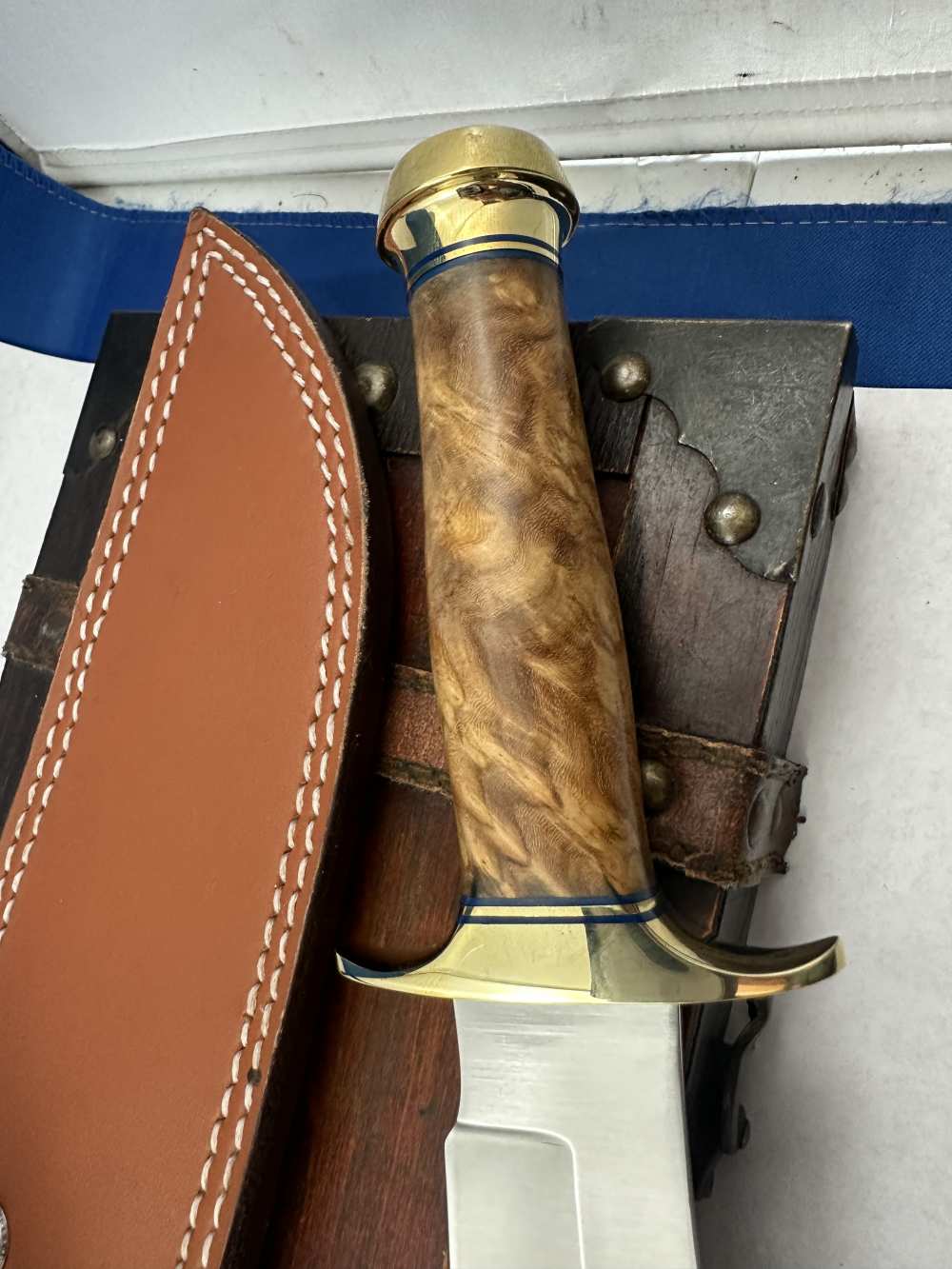 Custom Randall Style Knife  Burl Wood handle-img-9