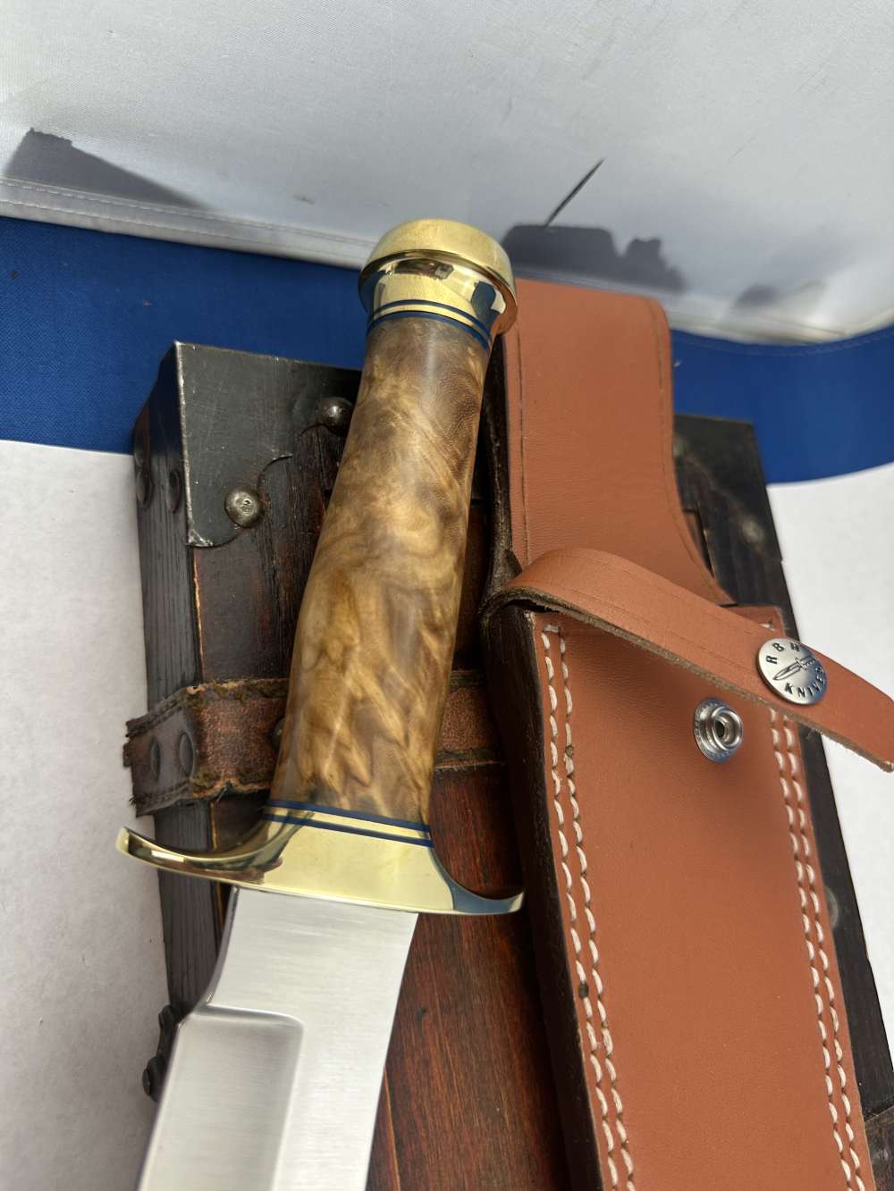 Custom Randall Style Knife  Burl Wood handle-img-7