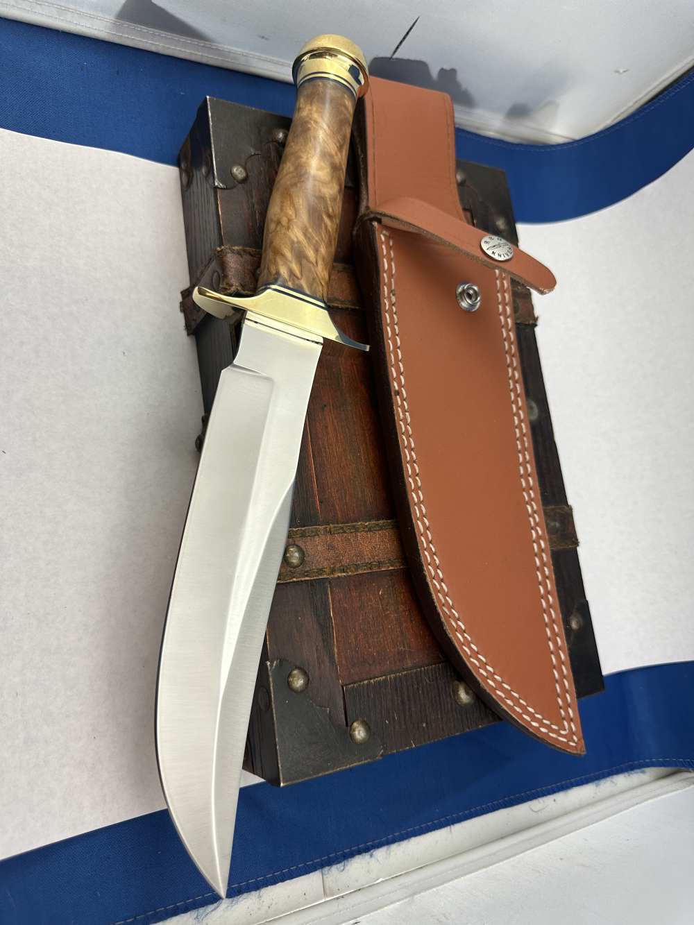 Custom Randall Style Knife  Burl Wood handle-img-11