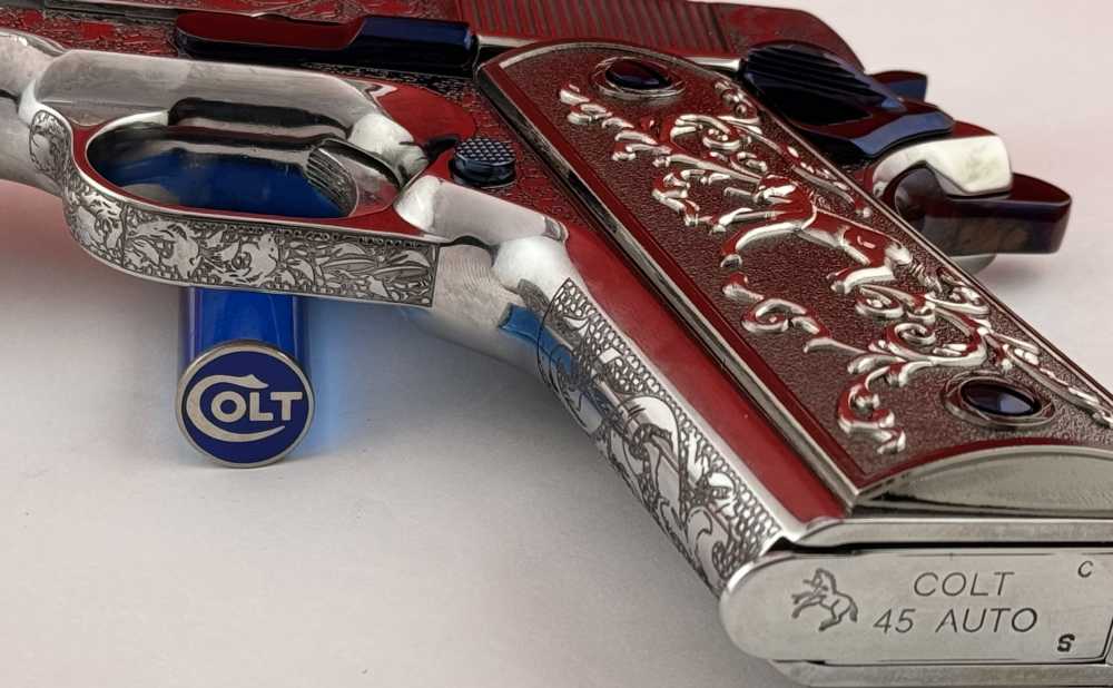 Colt 45acp-Engraved scrolls w/Nitre-Blue highlights Designed by RP-img-6