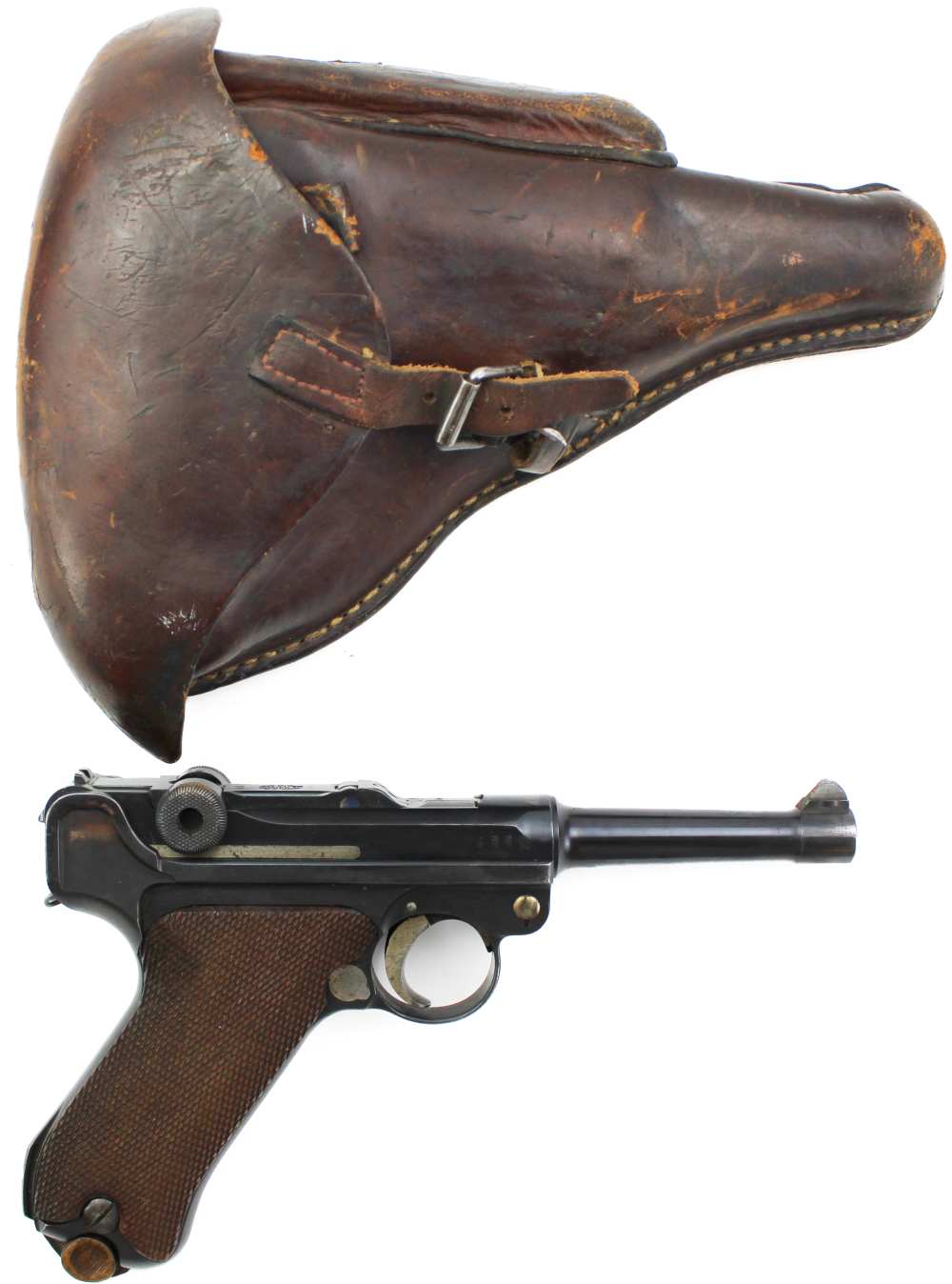 German Luger P08 DWM 9MM WWI w/Leather Holster + 2 Mags WWII WW2-img-0