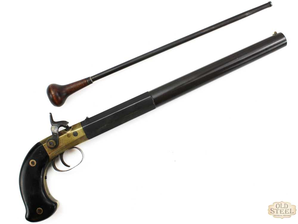 Josiah Phillips Single Shot .40 Cal Antique Percussion Pistol -img-0
