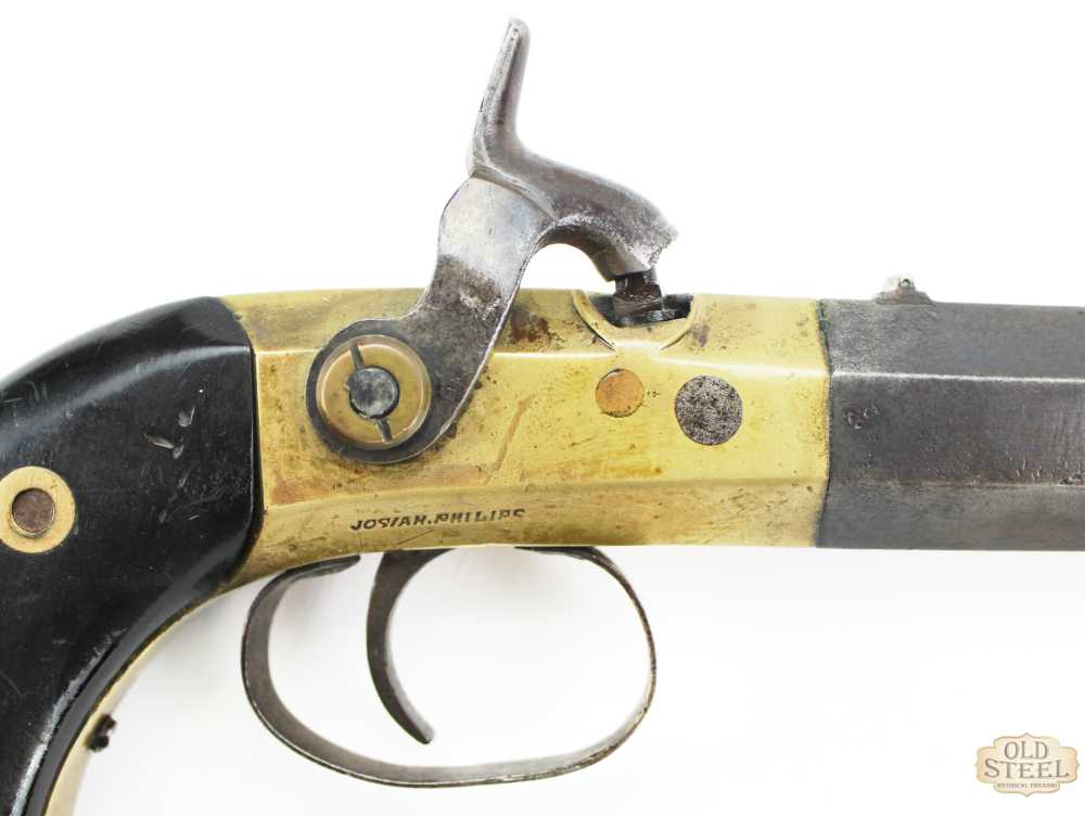 Josiah Phillips Single Shot .40 Cal Antique Percussion Pistol -img-3