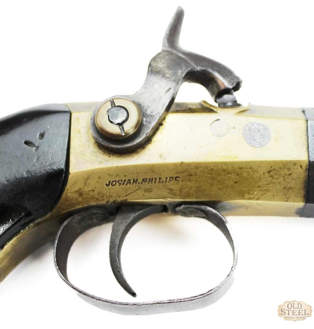 Josiah Phillips Single Shot .40 Cal Antique Percussion Pistol -img-4