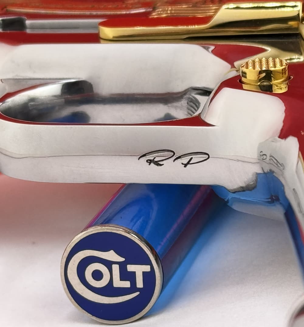 Colt 45acp-Ameri, 250 Aniv. 25-Made VERY RARE-24K Gold Engrave design by RP-img-4