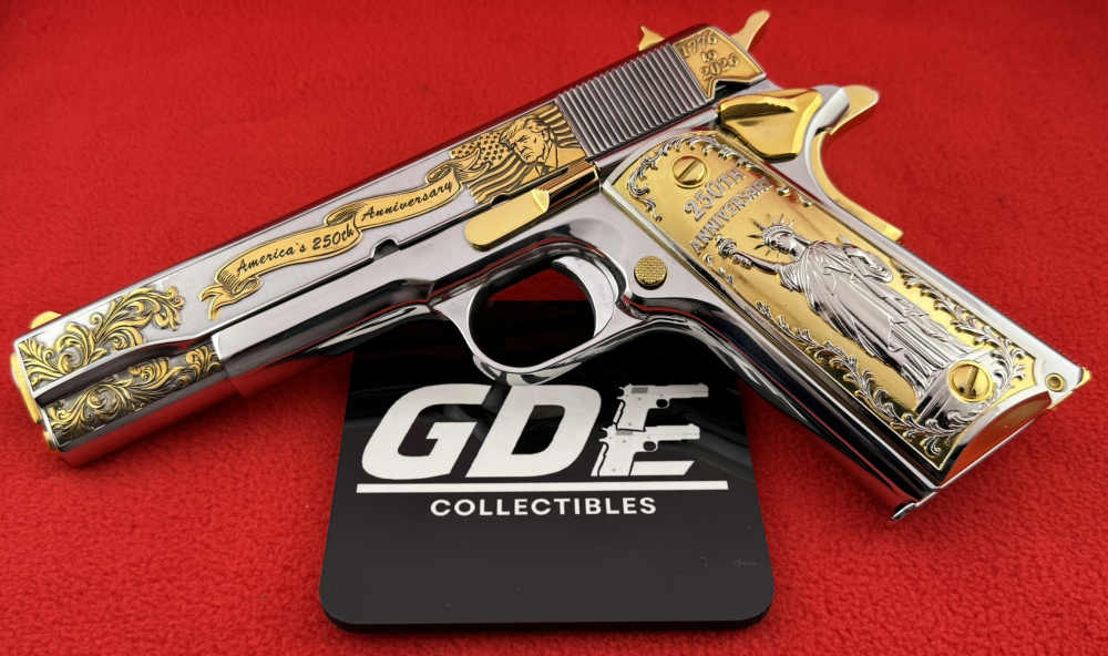 Colt 45acp-Ameri, 250 Aniv. 25-Made VERY RARE-24K Gold Engrave design by RP-img-6