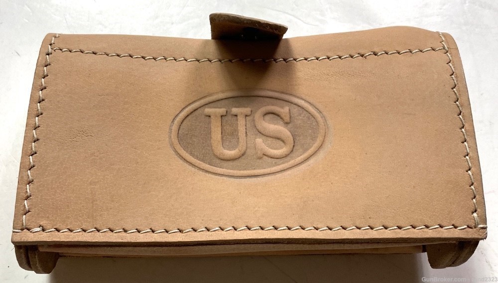 INDIAN WARS US ARMY M1873 MCKEEVER TRAPDOOR RIFLE AMMO BOX POUCH-NATURAL-img-0