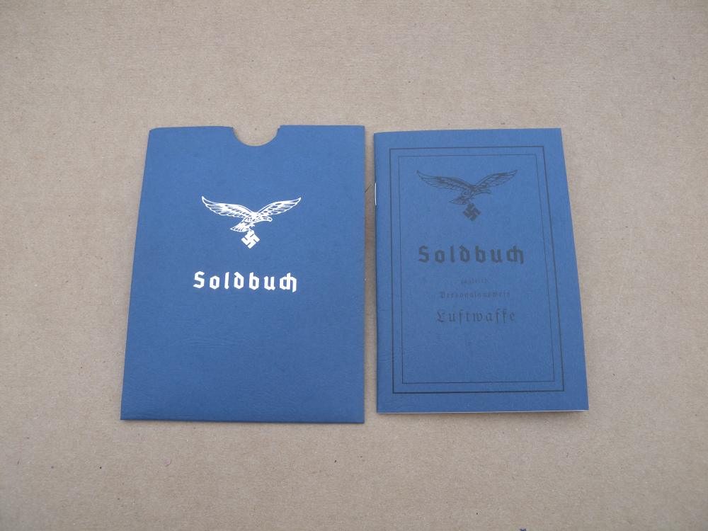 WWII Luftwaffe Soldbuch (pay book) with Protective Sleeve-img-0