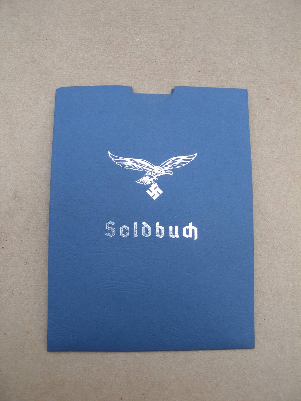 WWII Luftwaffe Soldbuch (pay book) with Protective Sleeve-img-3