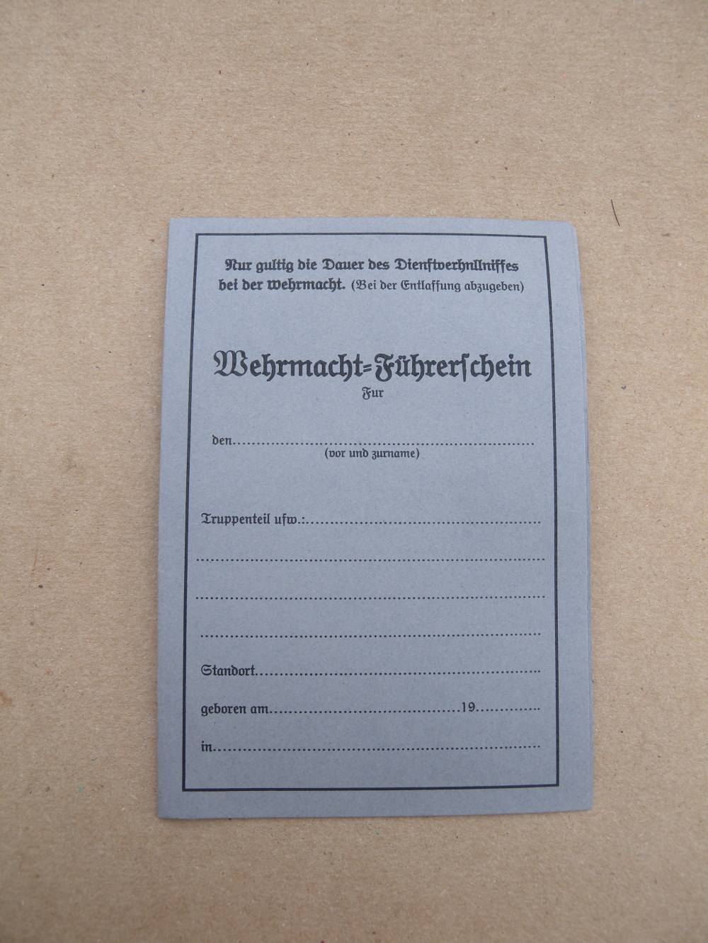 WWII German Military Führerschein (driver's license)-img-0