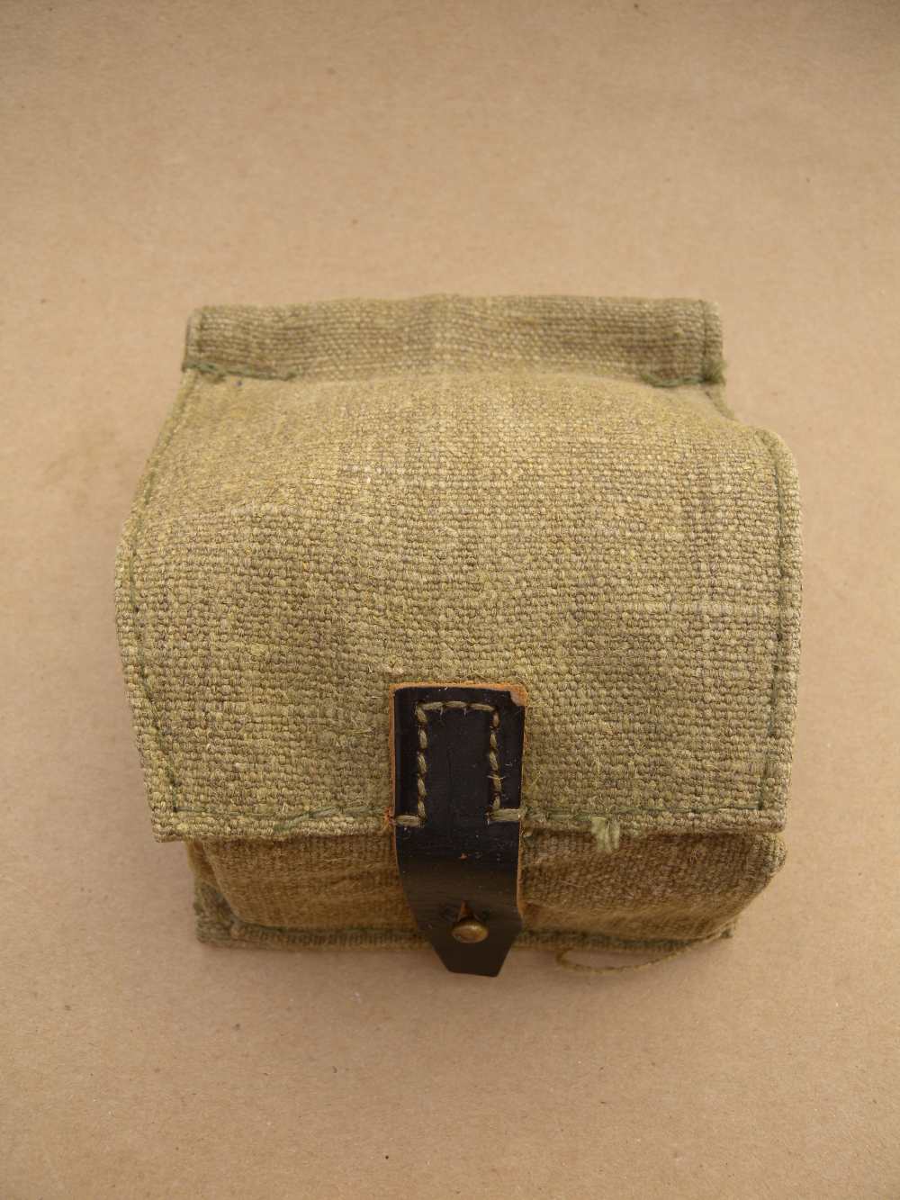 Russian Grenade Pouch, 2-Cell, Canvas, Khaki - Marked-img-0