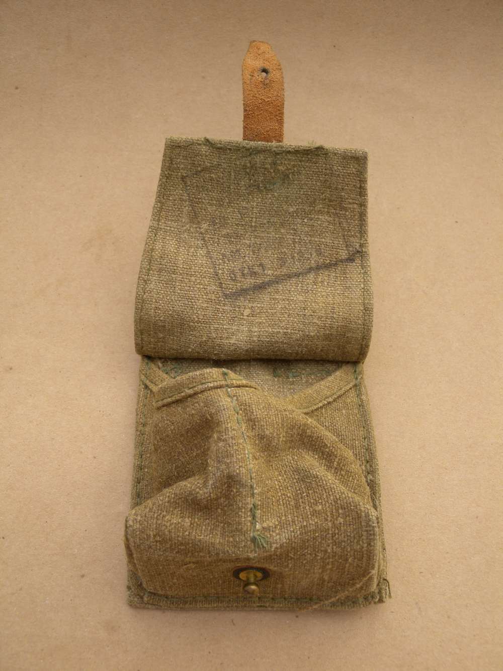 Russian Grenade Pouch, 2-Cell, Canvas, Khaki - Marked-img-4