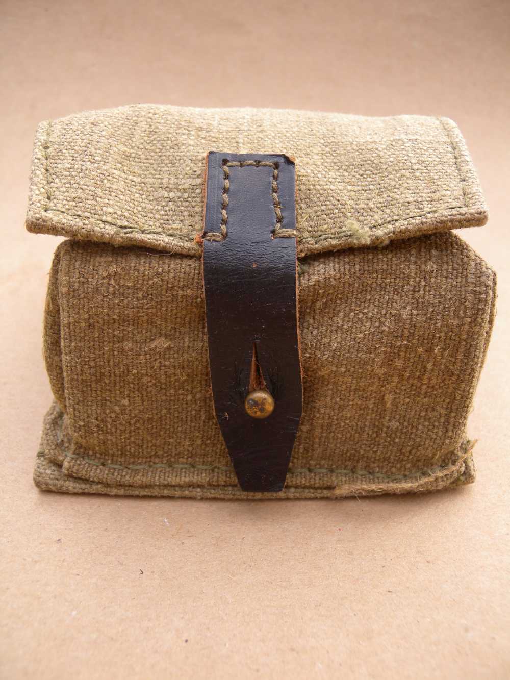 Russian Grenade Pouch, 2-Cell, Canvas, Khaki - Marked-img-1