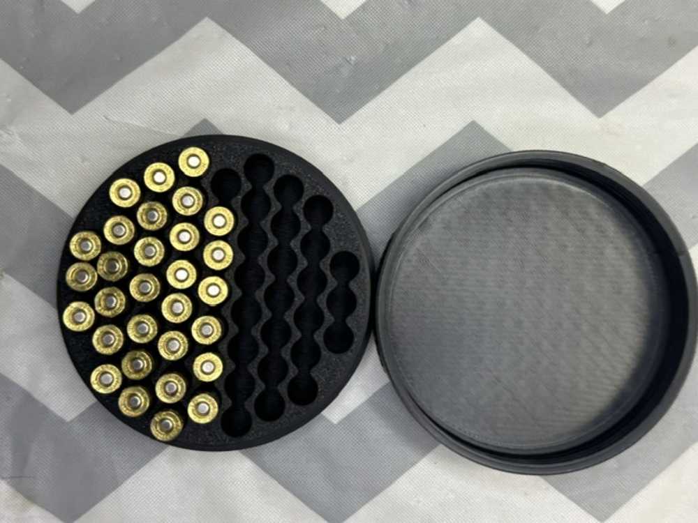  9mm Luger ammo/storage boxes, stackable design, 55 rd capacity, 3D printed-img-1