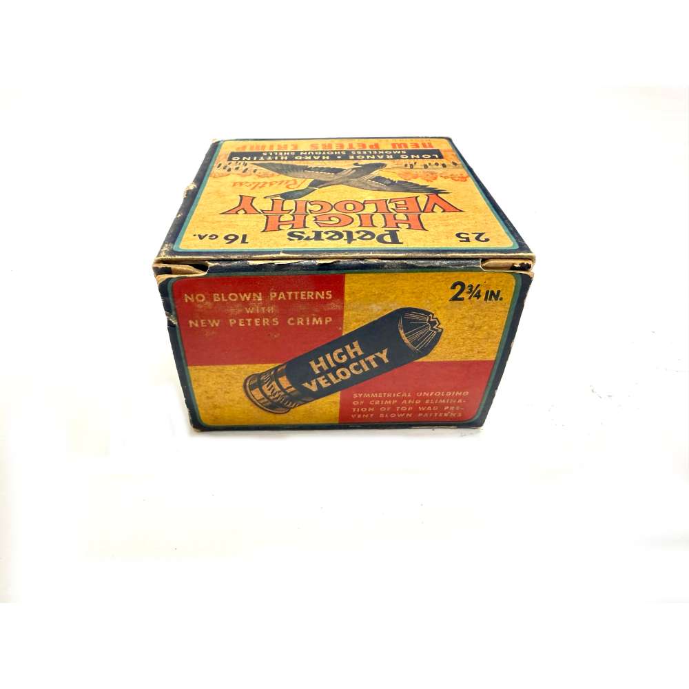 PETERS HIGH VELOCITY 16 GA AMMO BOX ONLY – COLLECTIBLE-img-1