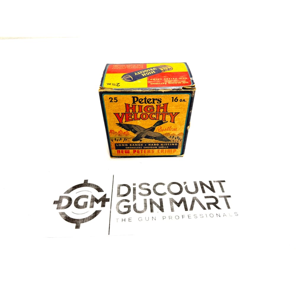 PETERS HIGH VELOCITY 16 GA AMMO BOX ONLY – COLLECTIBLE-img-0