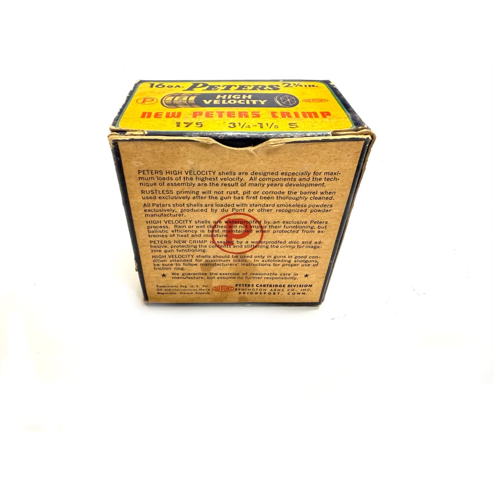 PETERS HIGH VELOCITY 16 GA AMMO BOX ONLY – COLLECTIBLE-img-4