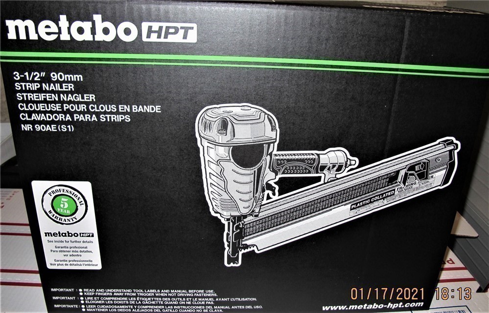 New Metabo HTP NR 90AE (S1) Pnuematic Nailer-img-0
