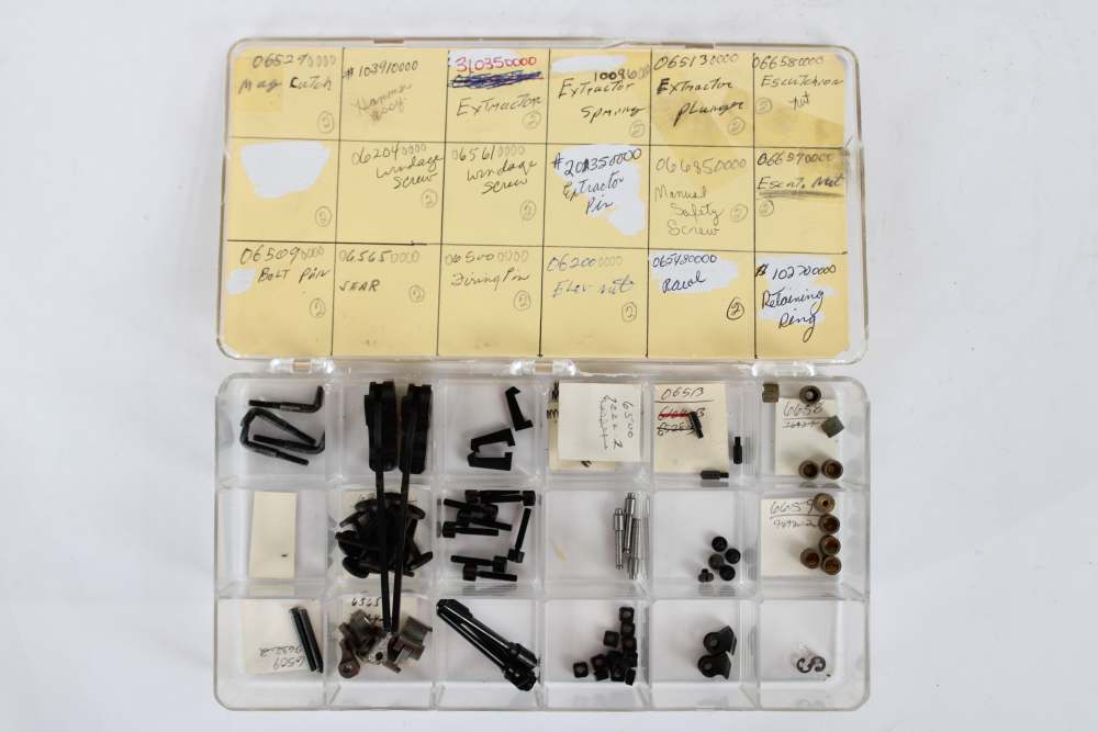 VINTAGE SMITH & WESSON MODEL 41 .22 PISTOL PARTS LOT – 110 PIECES-img-0