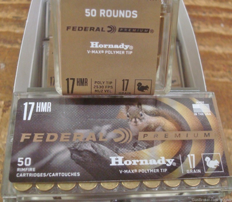 100 Federal 17 HMR 17 gr VMAX Polymer Tip NEW ammunition P771-img-0