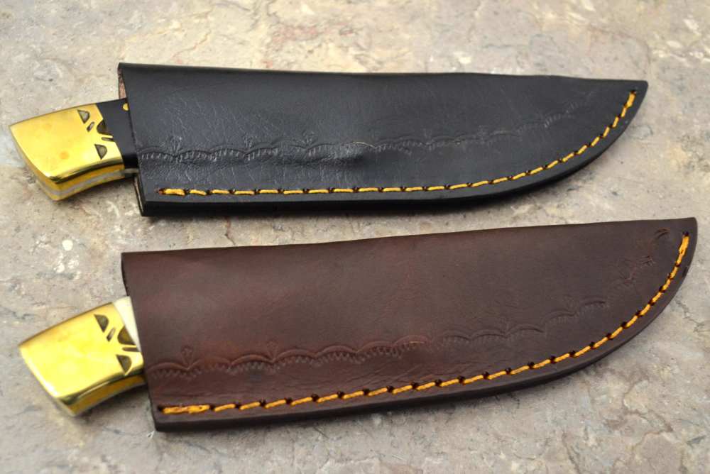 Custom Made Damascus Steel Set of 2 Hunting Knives with Mix Handle (LT 13)-img-7