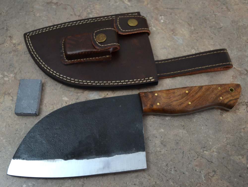 Custom Made Hand Forged Railroad Track Meat Cleaver with Wood Handle (SC 5)-img-0