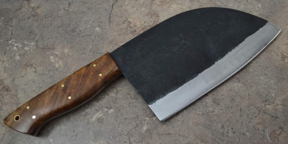 Custom Made Hand Forged Railroad Track Meat Cleaver with Wood Handle (SC 5)-img-4
