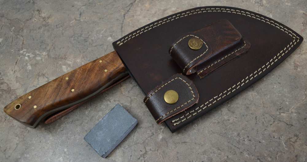Custom Made Hand Forged Railroad Track Meat Cleaver with Wood Handle (SC 5)-img-8