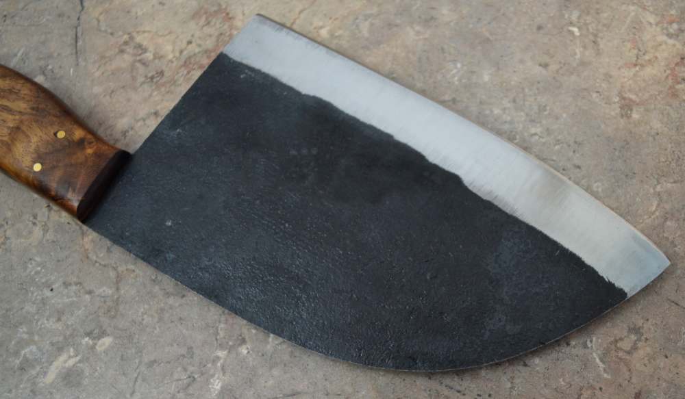 Custom Made Hand Forged Railroad Track Meat Cleaver with Wood Handle (SC 5)-img-3