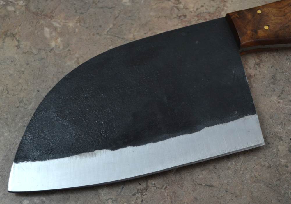 Custom Made Hand Forged Railroad Track Meat Cleaver with Wood Handle (SC 5)-img-2