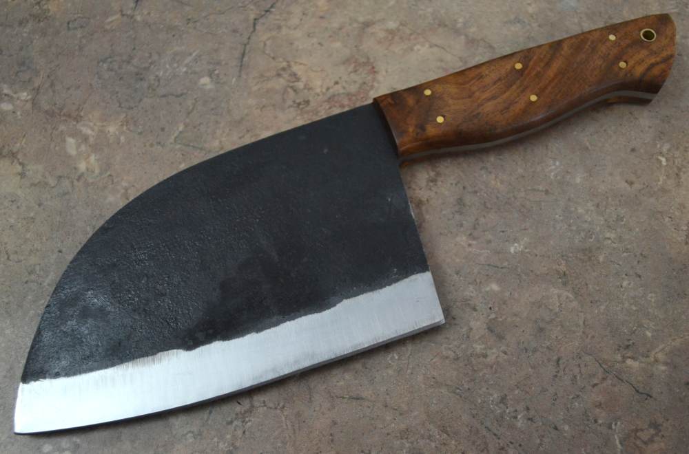 Custom Made Hand Forged Railroad Track Meat Cleaver with Wood Handle (SC 5)-img-1