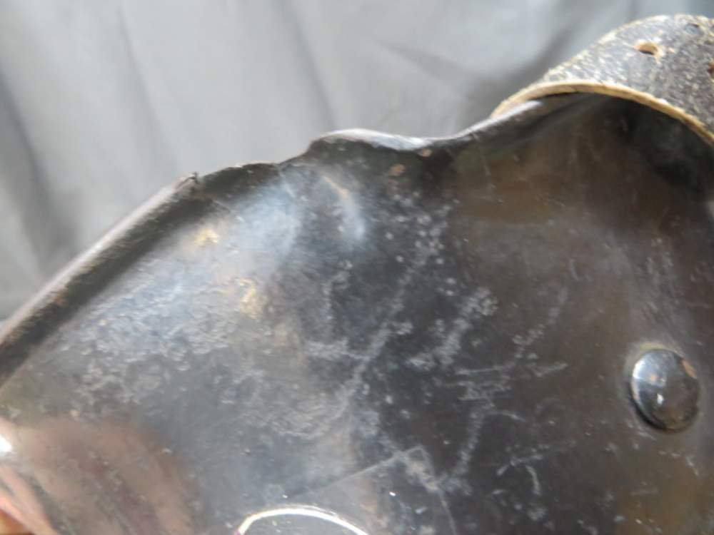 WWII GERMAN CIVIL POLICE MODEL 1934 HELMET-ORIGINAL-W/ LINER & CHINSTRAP-img-12