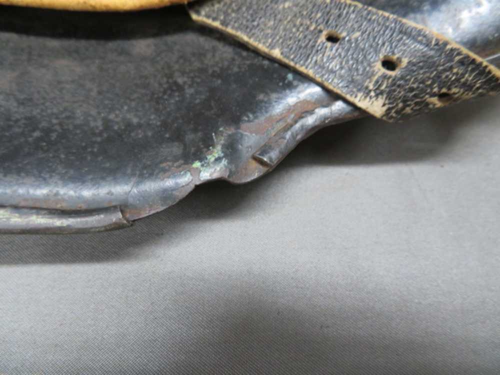 WWII GERMAN CIVIL POLICE MODEL 1934 HELMET-ORIGINAL-W/ LINER & CHINSTRAP-img-11
