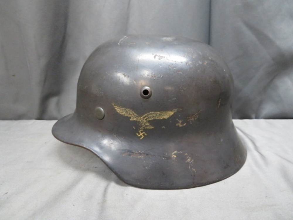 WWII GERMAN LUFTWAFFE DOUBLE DECAL M35 HELMET-NICE LOOKING-img-0