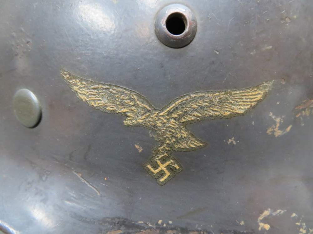 WWII GERMAN LUFTWAFFE DOUBLE DECAL M35 HELMET-NICE LOOKING-img-1
