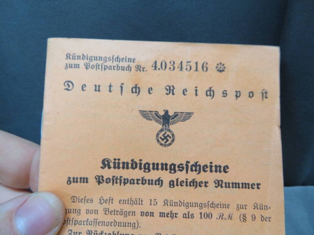 WWII GERMAN POSTAL SAVINGS CANCELLATION NOTICE BOOKLET-img-1