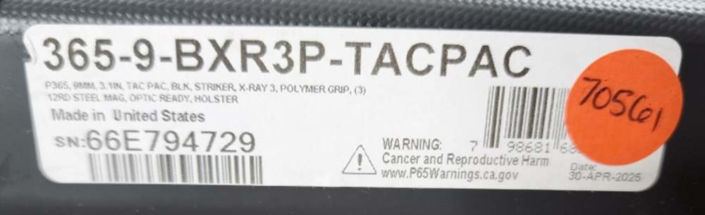 NIB SIG SAUER P365 BXR3P TACPAC 9MM 3.1" CASE-img-11