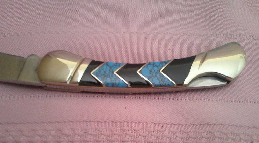 NIB-Rare & Stunning Colt Turquoise Peak Inlay Lockback Pocket Knife!-img-17