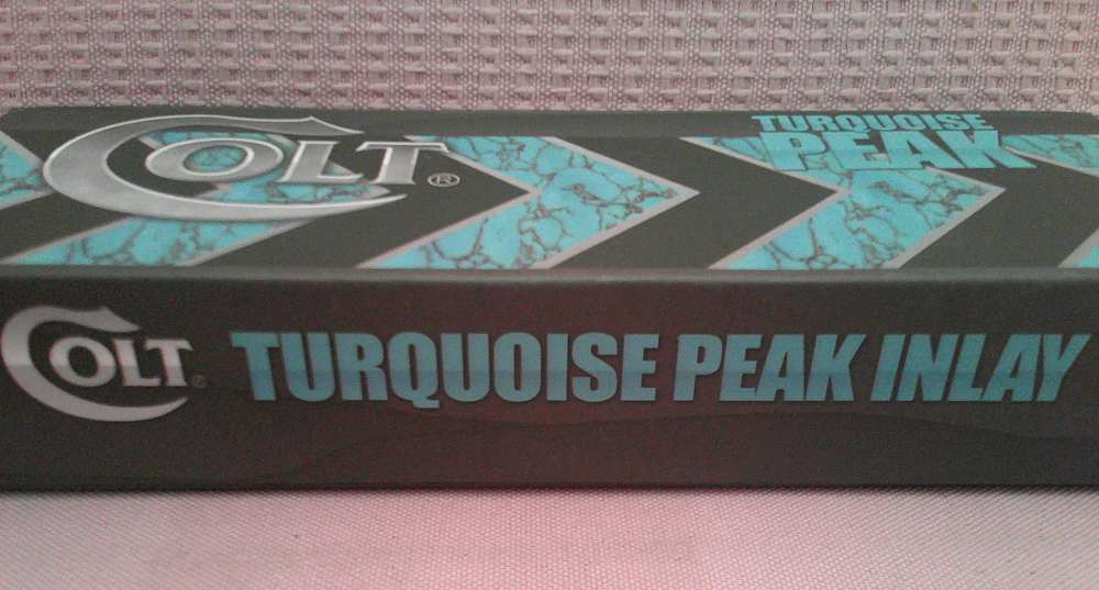 NIB-Rare & Stunning Colt Turquoise Peak Inlay Lockback Pocket Knife!-img-20